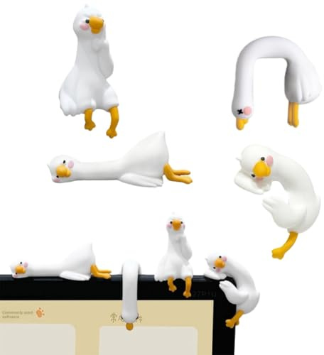 4PCS Mini Resin Goose Figurine,Funny Computer Decor,3D Craft Sculpture,Tiny Cute Goose Statues for Office Desk,Car Dashboard,Duck Desk Accessories,Duck Office Monitor & Dashboard Decor