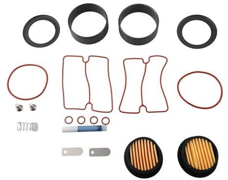 Kit de réparation de compresseur d'air silencieux sans huile avec manchon de cylindre 550 W, bagues de piston, bagues d'étanchéité, plaques de soupape et éléments filtrants