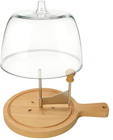 Affettatrice per formaggio in acciaio, bigodino in acciaio con base in legno | Grattugia per formaggio di alta qualità per adulti e donne | Utensile da cucina e domestico per torte e snack a