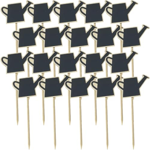 Operitacx 20pcs Mini Chalkboard Signs Plant Label Stakes with Smooth Surface Removable Wooden Toothpick Chalkboard Signs for Plant Pots and Party Decorations