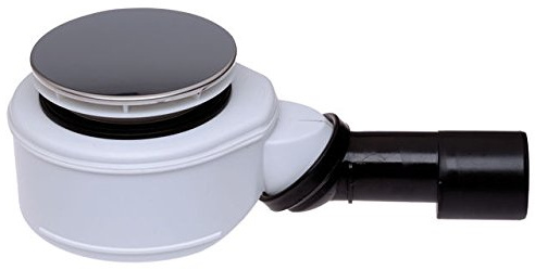 Hutterer & Lechner Siphon HL520F für Duschtasse , für 90mm-Ablauföffnung, mit Edelstahl-Abflussabdeckung mit 113 mm Durchmesser