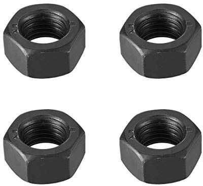 sourcing map 4 Stück Sechskantmuttern M22x2,5 mm Muttern mit metrischem Grobgewinde Kohlenstoffstahl Schwarz