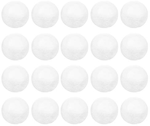 20 Stücke Styroporkugeln Kugeln 8CM Styropor Bälle Weiß Christbaumkugeln Weihnachtskugeln Baumschmuck DIY Handwerk Basteln Modellierung Hochzeit Party Deko