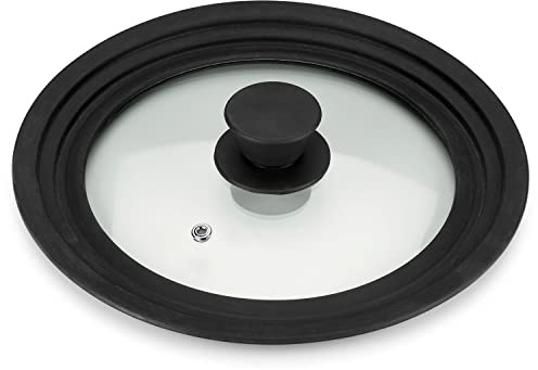 Alza Basic - Tapa Multimedida 22-24-26cm, Cristal y Silicona Grado Alimenticio, Compatible con Sartenes, Ollas, Tarteras, Orificio Extracción Vapor