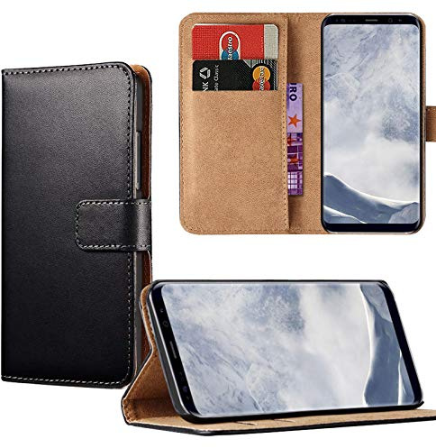 Eximmobile - Bookcase Hülle kompatibel mit Apple iPhone 11 Bookcover Handytasche in schwarz Booklet Flip Case Cover aufklappbare Schutzhülle mit Fächer Geldfach dünne Tasche Etui