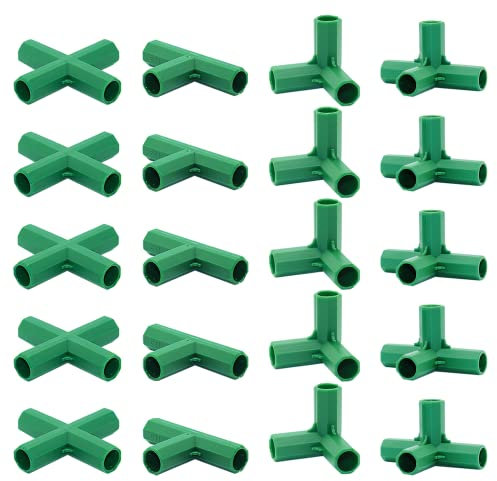20PCS Fitting 11MM 4 Types Stable Support Heavy Duty Greenhouse Frame Building Connector Suitable for Grape Trellis Sunscreen Shed Gardening