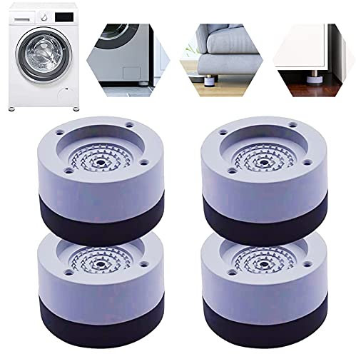 4 Piezas Almohadilla de Goma para Lavadoras, Almohadillas para Pies de Lavadora, Universal Amortiguador Vibraciones para Lavadoras, Patas Antivibracion Lavadora para Reducción de Ruido y Vibraciones
