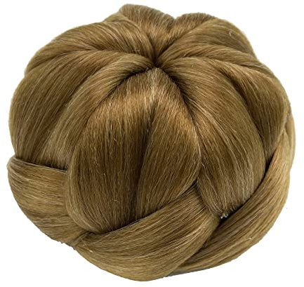 IMISSU Geflochtener Chignon Tänzer Haarabdeckung Krapfen Haarteile Haargummis Haarknoten Perücke Hochsteckfrisur Hochzeit Party für Frauen (M1 Kupfer mischen)