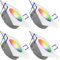 linovum 4x WEEVO Einbauspot flach weiß IP44 eckig kompatibel mit Alexa & Google Home - LED Spot RGB 230V Wifi App-Steuerung