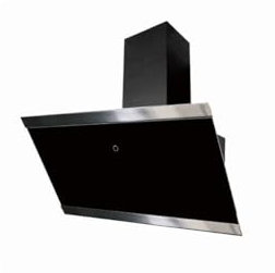 Respekta Dunstabzugshaube kopffrei / Dunstabzugshaube schräg 90 cm / Glasschirm mit Edelstahlrahmen in Schwarz / Abluft - und Umluftfunktion / CH89090S / A++ / 39–59 dB