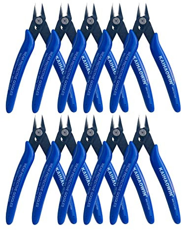 KAIHAOWIN 10 Stück Seitenschneider Klein, 170 Elektronik Drahtschneider, Präzision Schneiderzange, Mini Drahtschere für Modellbau, Handwerk, Schmmuck, blau
