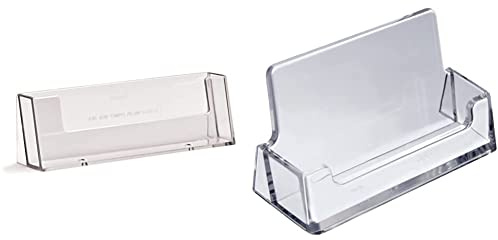 taymar CL230 DIN Lang Prospekthalter im Querformat, transparent & Visitenkartenhalter im DIN A8 Querformat (85 × 55 mm), transparent