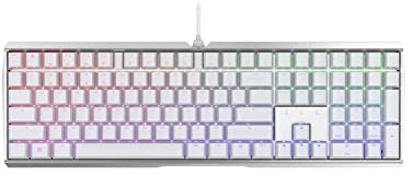 CHERRY MX Board 3.0 S, Mechanische Gaming-Tastatur mit Kabel, EU-Layout (QWERTY), Robustes Aluminium-Gehäuse, RGB-Beleuchtung, MX Blue Switches, Weiß