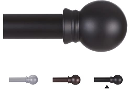 Thestoa Curtain Rods for Windows 48 to 84-92 inch, 5/8 Matte Black Curtain Rod, Stainless Steel Small Curtain Rods for Bedroom, Living Room,Kitchen,Farmhouse, Outdoor Curtain rod Black