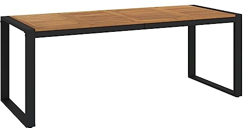 vidaXL Gartentisch mit Gestell U-Form 200x90x75 cm Akazie Massivholz