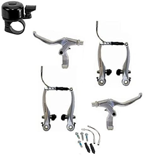 Fahrrad V-Brake Bremsen-Set Promax Silber inkl. Fahrradklingel