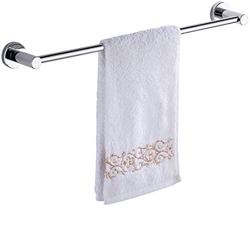 Einzelner Handtuchhalter, an der Wand montierter Handtuchhalter, Edelstahl-Handtuchstange, Badetuch-Aufbewahrungsschienen, lang, 100 cm, 110 cm, 120 cm, poliertes Silber-Finish (Größe: 80 cm) Present