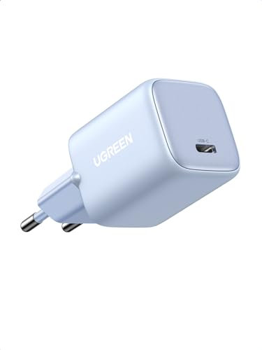 UGREEN Nexode USB C Ladegerät 30W USB C Netzteil GaN II Tech Schnellladegerät kompatibel mit iPhone 16 Pro Max, 16 Plus, 16, 15 Pro, 14, Galaxy S24 Ultra, S23, iPad, Tab A8, Pixel, HomePod (Blau)