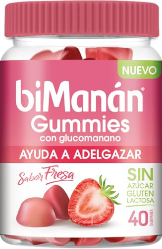 BIMANÁN Gummies con Glucomanano, Ayudan a Controlar el Peso, Sabor Fresa - 40 Gummies