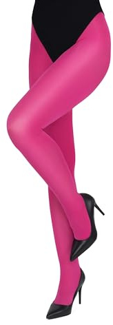 looksy Damen-Strumpfhose Dick Natürlich Einfarbig Büro Lässig Glänzend Klassisch Basic Langlebig Unterstützend 100 Denier Blickdicht Modisch, Fuxia M