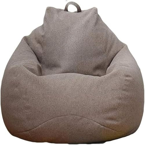 UGEFKMQ Outdoor Sitzsack Sitzsackbezug (Ohne Füllung), Riesiger Sitzsack-Pouf Aus Stoff Für Großes Sofa, Chaiselongue, Wohnzimmersessel Für Drinnen Und Draußen,Braun,90Cm*110Cm