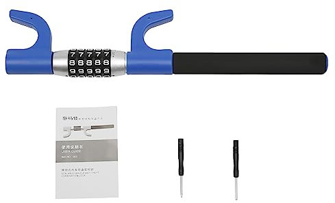 Lenkradkralle mit Zahlenschloss, Radkralle, Auto Diebstahlschutz, Lenkradsperre Auto, Es eignet sich für jedes Auto-Lenkrad,Lenkradschloss Zahlenschloss 5-stelliger Sicherheitscode (Blau)