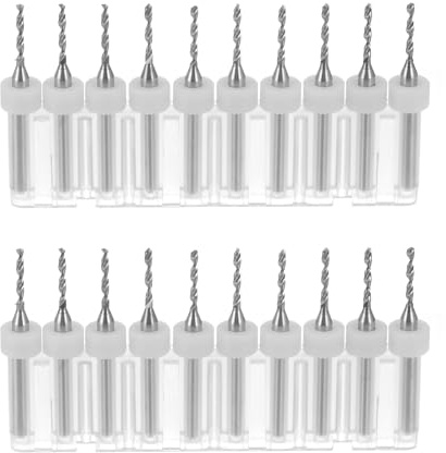 QUARKZMAN PCB-Bohrer 1,5 mm Wolframkarbid-Drehwerkzeug Schmuck CNC-Gravur Leiterplatten-Mikrobohrer 1/8-Zoll-Schaft 2er-Set (20 Stück)