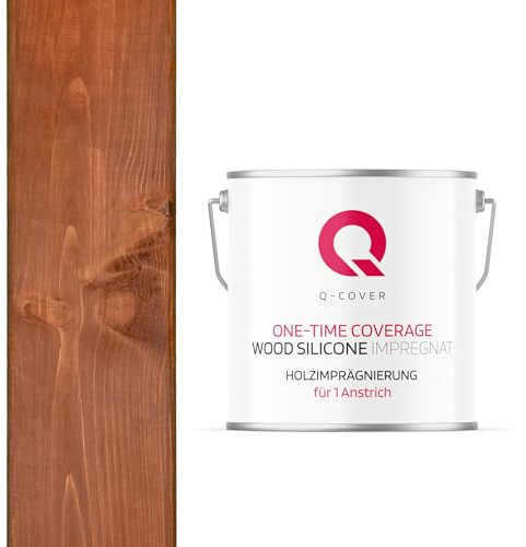Q-COVER Holzimprägnierung Für 1 Anstrich | Mahagoni 5L | Holzschutz | 2 In 1 | Grundierung Mit Schutz | Farbimprägnierung | Imprägniermittel | Innen & Außen