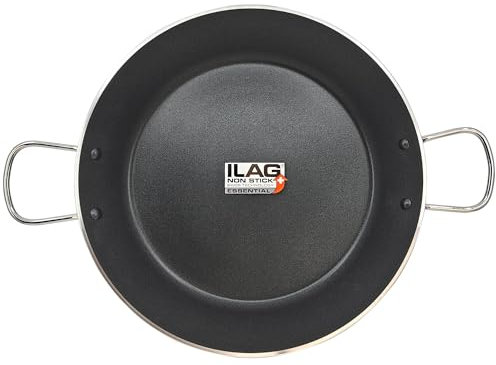briebe Zafrán Paellera Inducción 46 cm, 11-12 Raciones de Paella, Antiadherente ILAG Ecológico sin PFOA, 3 mm Espesor, Aluminio Prensado, Apta Todas Cocinas, Vitrocerámica, Gas, Horno
