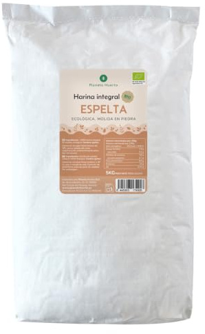PLANETA HUERTO | Harina Integral de Espelta Ecológica 5 Kg | Producto Natural y Nutritivo para Panadería y Repostería Saludable