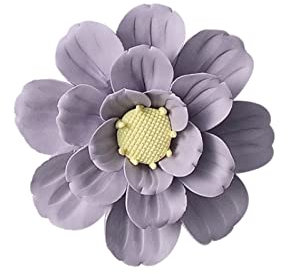 HYQING Keramik-Wandkunst, Keramik-Wandblume, handgefertigte Keramikblumen, lila Begonien-Blumen, Skulptur, 3D-Wandkunst for Aufhängen, Dekor for Wohnzimmer und Schlafzimmer