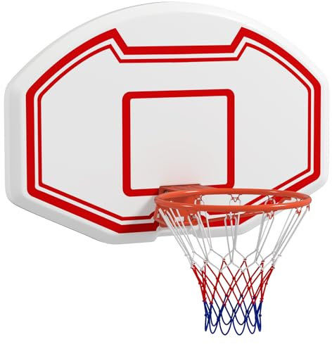GOPLUS Basketballkorb Indoor, 45cm Basketballring mit Netz & Schrauben, Basketball Korb mit PE-Rückwand zur Montage an Wand/Tür, Basketball Hoop für Kinder Jugendliche Erwachsene