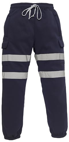 Brook Hi Vis Premium Reflective High Vis Safety Joggers – Soft Polyester Work Utility & Safety Trousers with Zip Pockets in 6 Colours - Unisex Work Trousers