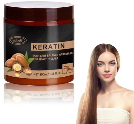 Keratin Hair Mask, Masque Capillaire Volumisant, Masque Réparateur, Masque Reconstructeur, Hydrate, Répare et Renforce, Pour Cheveux Abîmés, Pour des Cheveux éclatants, Pour Tous les Types de Cheveux