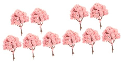 ifundom 2 Set Di Mini Alberi Di Ciliegio in Fiore Bonsai Per Tavolo Per Paesaggio in Miniatura 5 Pezzi * 2