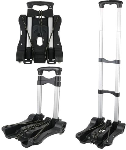 ZUGLQYSX Carrello Carrello for Bagagli Pieghevole Carrello a Mano Portatile Carrello a Due Ruote Carriola Pieghevole da 35 kg Resistente for Lo Shopping da Viaggio a casa per Viaggi, Traslochi