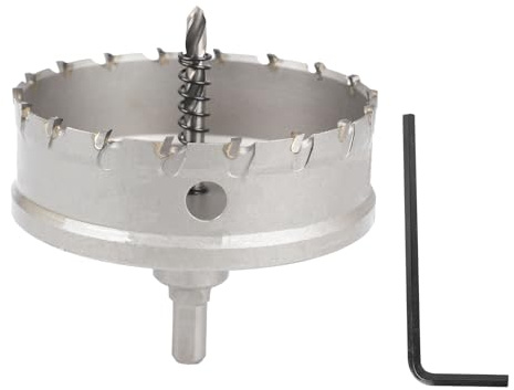 SUQIN 100mm Lochsäge Hartmetall-Bohrer,Hochwertiger TCT Lochschneider Mit Zentrierbohrer,Metall Lochsäge Bohrer für Löchern in Edelstahl, Eisen, Legierung, Holz, Kunststoff