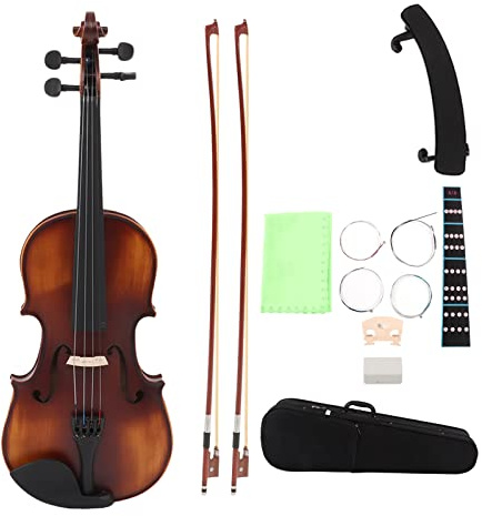 Mtlavishness 44 Violinen-Set, mattes Holz-Finish, antike Farbe, Violinen für Anfänger, Streichinstrumenten-Set AV508