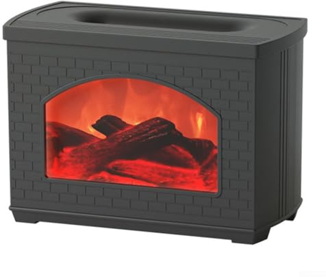 Diffusori per aromaterapia, capacità 270 ml, diffusore di oli essenziali con fiamma tremolante, diffusore di profumo per casa, camera da letto, ufficio (nero)