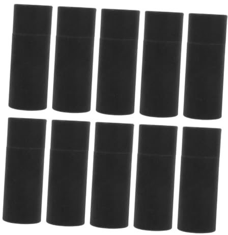Boîte Cylindrique en Papier Noir 10 Pcs avec Couvercle