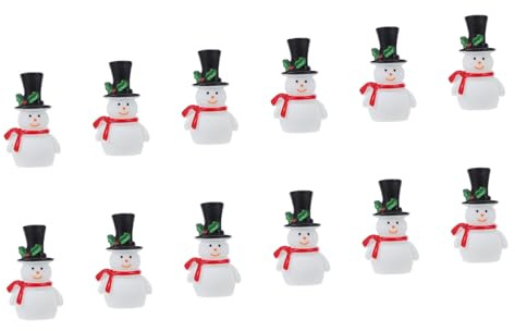 Toyvian 12 Piezas Decoraciones De Muñecos De Nieve Decoración Adornos De Muñecos De Nieve Figura De White