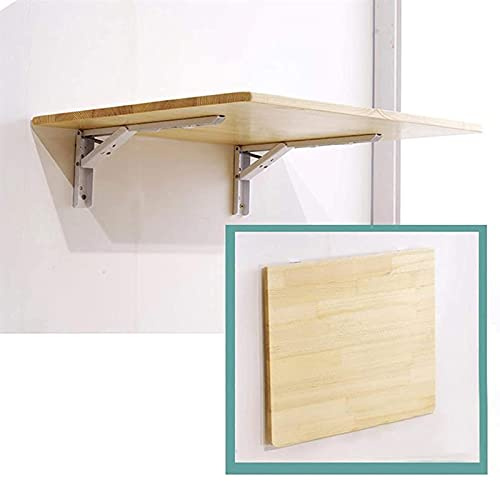 Balcony Hanging Table,Wall Mounted Folding Computer Workstation for Home Fold Down Desk Outdoor Balcony Hanging Table Drop Leaf Small Space Wood Table