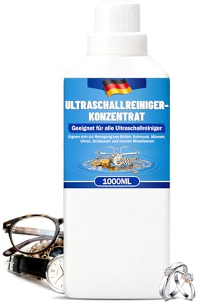 1000ml Ultraschallreiniger Konzentrat I Reinigung von Brillen, Schmuck, Zahnersatz, Uhren im Ultraschallbad I Mit jedem Ultraschallreinigungsgerät nutzbar