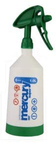 Kwazar Mercury Super PRO+ Sprühflasche mit VITON Dichtung grün Sprühflasche 1,0 Liter weiß/grün, 10,4 x 10,4 x 35 cm Einstellbarer Sprühnebel, sicherer Stand
