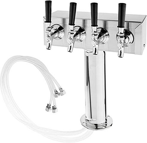 Bev Rite CTT4-186 4 Product Draft Beer Kegerator T Tower, Stainless Steel Body