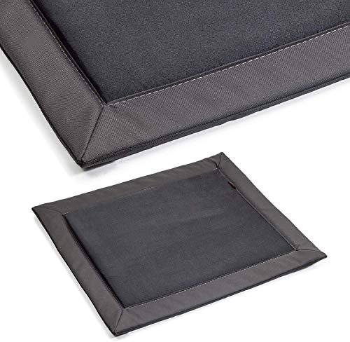BOUTIQUE ZOO Premium Hundematte | Schlafmatte für Hunde | Hundebett, Hundekissen, Hundeliege, Matte für Haustier | Elegant Hundedecke für Zuhause Unterwegs oder im Auto | Grau (Wildlederimitat) / L