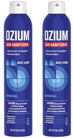 Ozium 8 Oz. Air Sanitizer & Odor Eliminator for Homes, Cars, Offices and More, Original Scent, Pack of 2