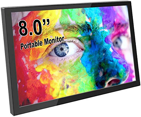 ELECROW Mini Monitor, 8 Zoll IPS Bildschirm for Raspberry Pi Display Externes Screem mit HD-Auflösung 1280 x 800 Portable Monitor für Laptop, PC, Raspberry Pi, Spielekonsole