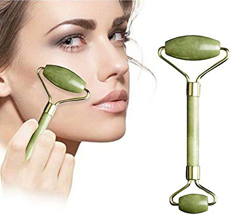 Rouleau de jade, rouleau de jade, rouleau de jade, rouleau de jade naturel, rouleau de massage du visage anti-âge pour la peau du cou, les poches du visage, les joues plus minces, raffermit la peau.