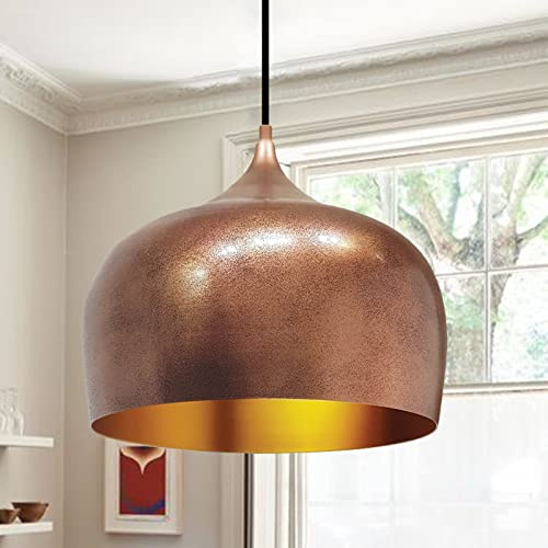 bamyum Kreis Hängelampe Esstisch Ø30 cm Kupferfarbe, Pendelleuchte Vintage, Küchenlampe Hangend, Esstischlampe Hängend E27, Küche